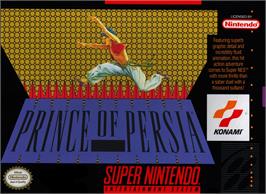 Box cover for Prince Of Persia on the Nintendo SNES.
