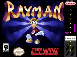 Box cover for Rayman on the Nintendo SNES.