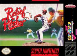 Box cover for Relief Pitcher on the Nintendo SNES.
