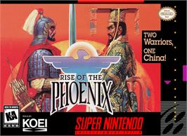 Box cover for Rise of the Phoenix on the Nintendo SNES.