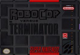 Box cover for Robocop Vs Terminator on the Nintendo SNES.