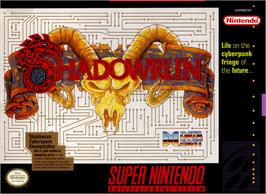 Box cover for Shadowrun on the Nintendo SNES.