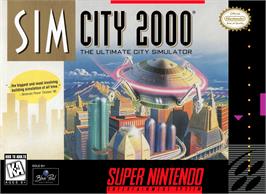 Box cover for Simcity 2000 on the Nintendo SNES.