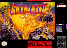 Box cover for Skyblazer on the Nintendo SNES.