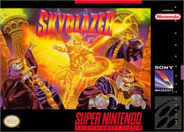 Box cover for Skyblazer on the Nintendo SNES.