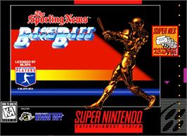 Box cover for Sporting News Baseball, The on the Nintendo SNES.