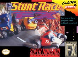 Box cover for Stunt Race Fx on the Nintendo SNES.