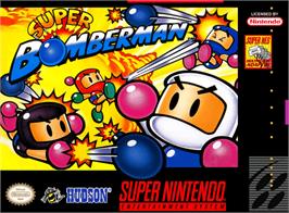 Box cover for Super Bomberman on the Nintendo SNES.
