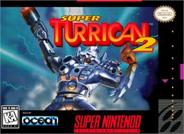 Box cover for Super Turrican 2 on the Nintendo SNES.