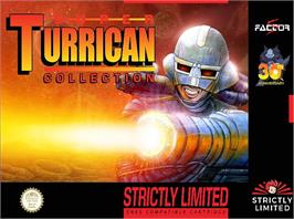 Box cover for Super Turrican Collection on the Nintendo SNES.