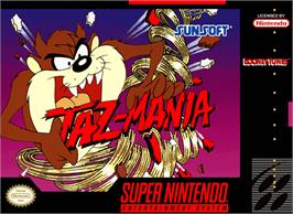 Box cover for Taz-Mania on the Nintendo SNES.