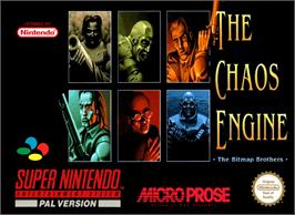 Box cover for The Chaos Engine on the Nintendo SNES.