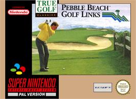Box cover for True Golf Classics: Pebble Beach Golf Links on the Nintendo SNES.
