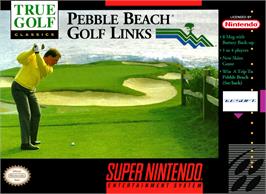 Box cover for True Golf Classics - Pebble Beach Golf Links on the Nintendo SNES.