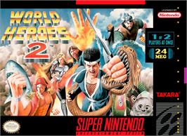 Box cover for World Heroes 2 on the Nintendo SNES.