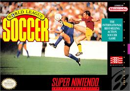 Box cover for World League Soccer on the Nintendo SNES.