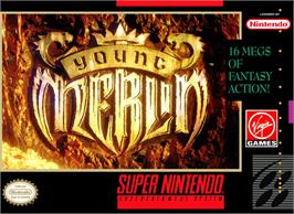 Box cover for Young Merlin on the Nintendo SNES.