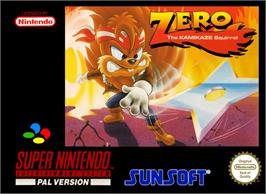 Box cover for Zero the Kamikaze Squirrel on the Nintendo SNES.