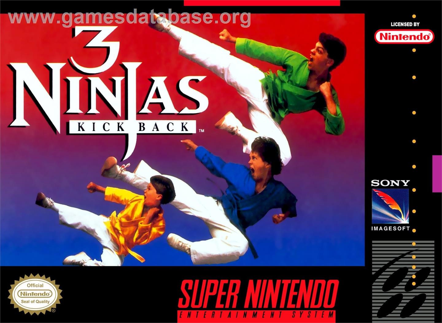 3 Ninjas Kick Back - Nintendo SNES - Artwork - Box