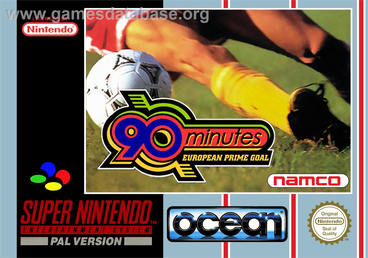 90 Minutes - European Prime Goal - Nintendo SNES - Artwork - Box