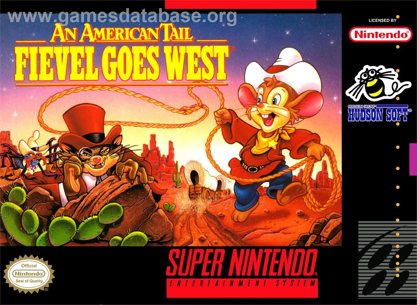 American Tail - Fievel Goes West, An - Nintendo SNES - Artwork - Box
