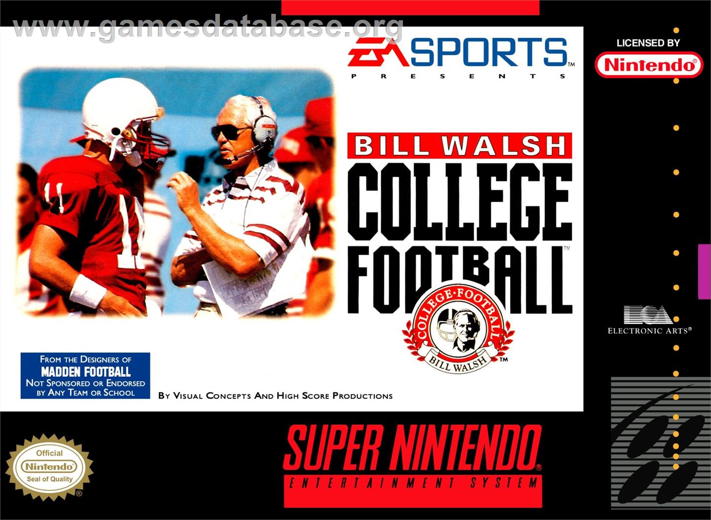 Bill Walsh College Football - Nintendo SNES - Artwork - Box