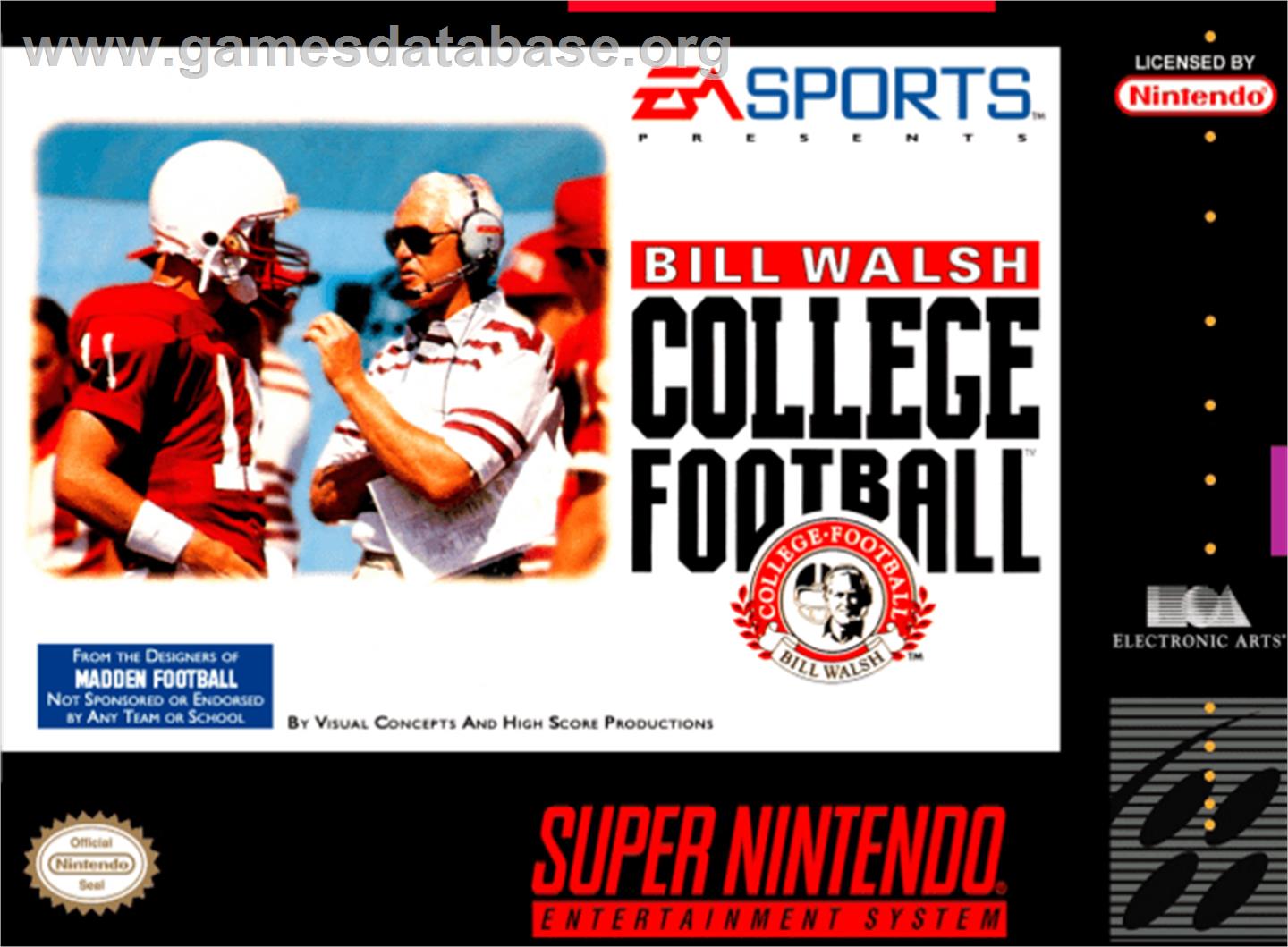 Bill Walsh College Football - Nintendo SNES - Artwork - Box