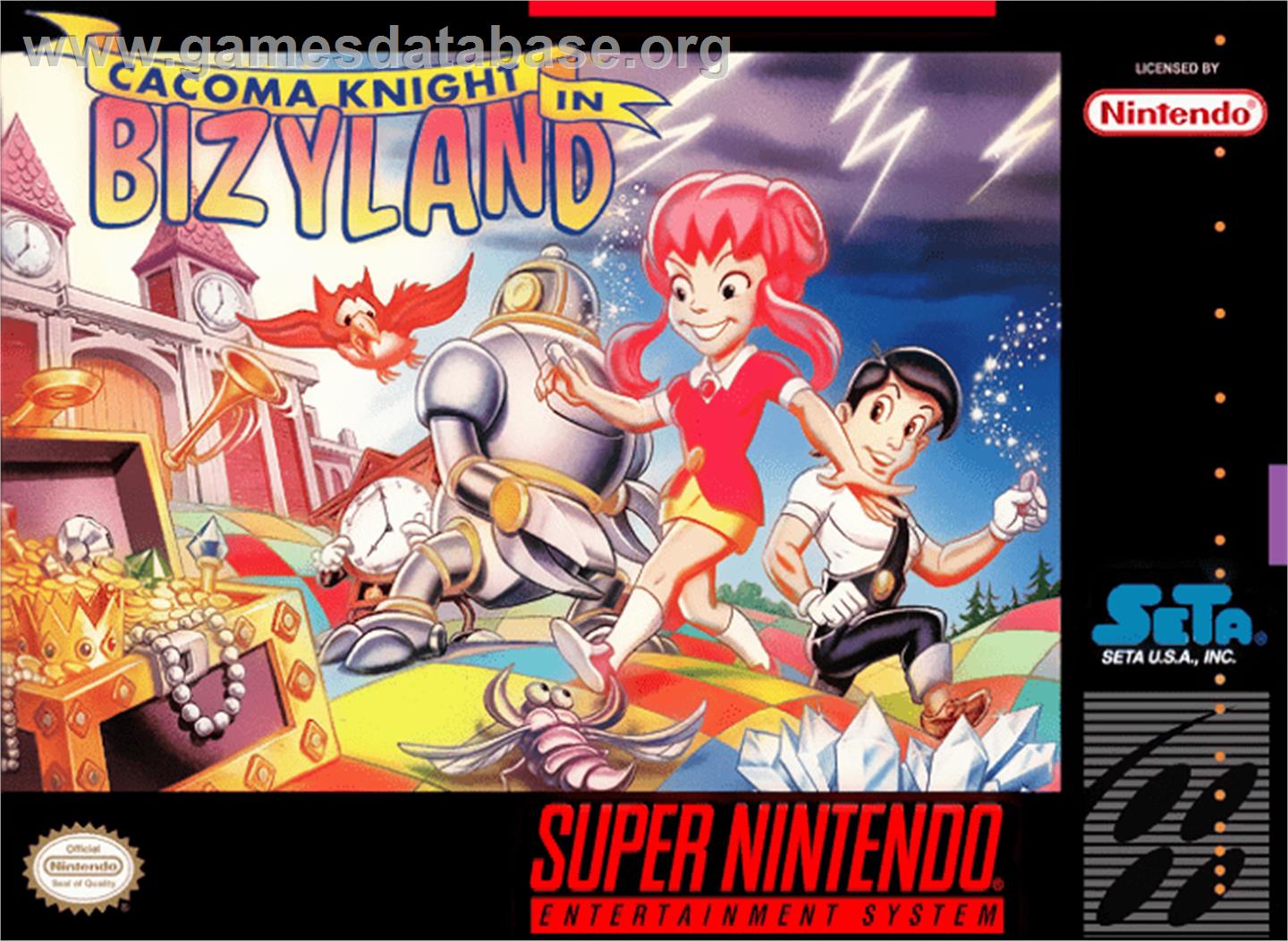 Cacoma Knight in Bizyland - Nintendo SNES - Artwork - Box