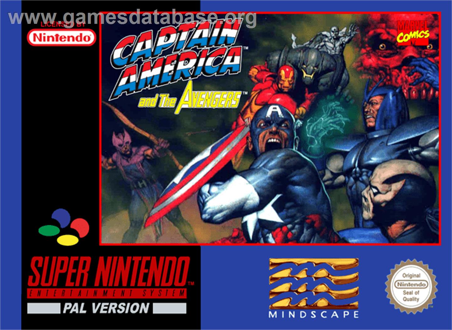 Captain America and the Avengers - Nintendo SNES - Artwork - Box