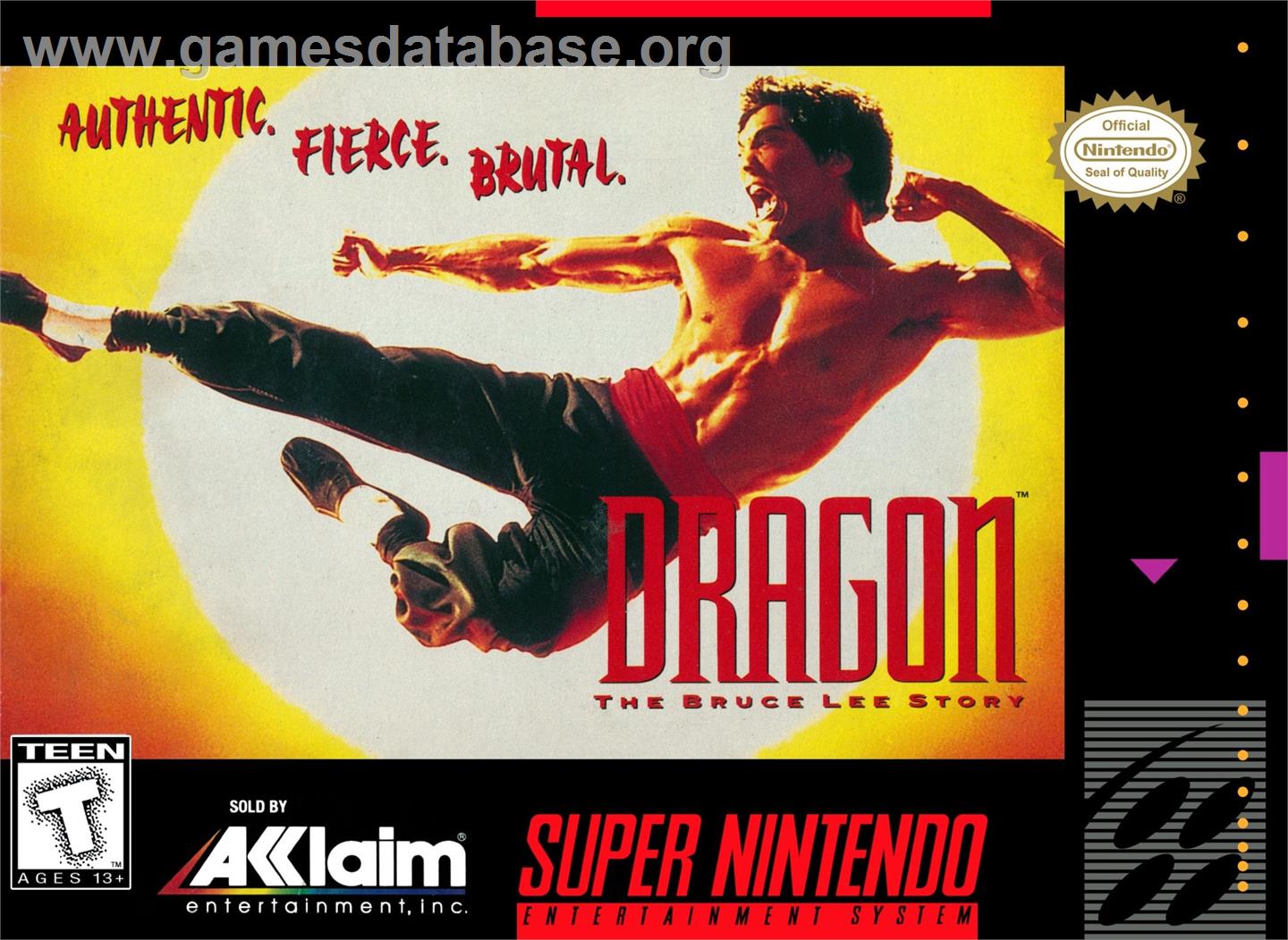 Dragon - The Bruce Lee Story - Nintendo SNES - Artwork - Box