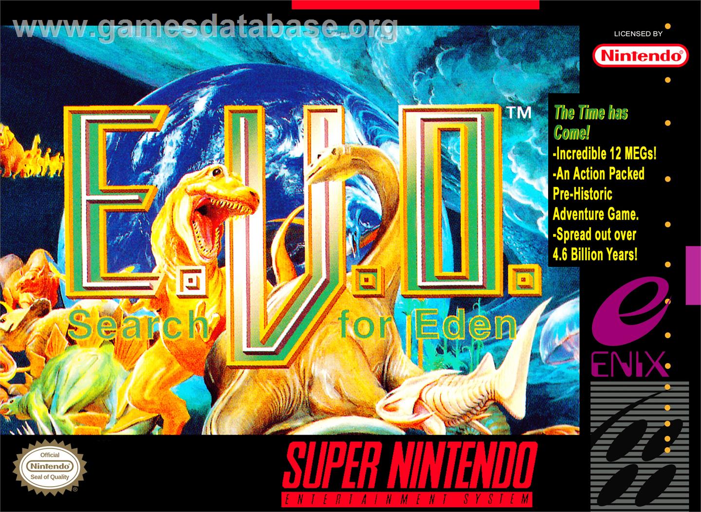 E. V. O.: Search for Eden - Nintendo SNES - Artwork - Box