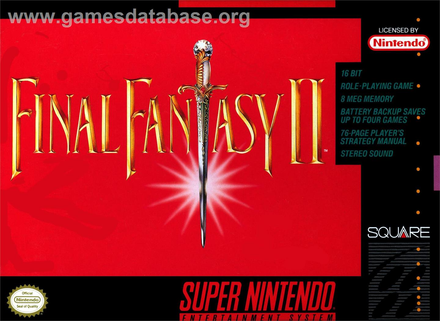 Final Fantasy 2 - Nintendo SNES - Artwork - Box