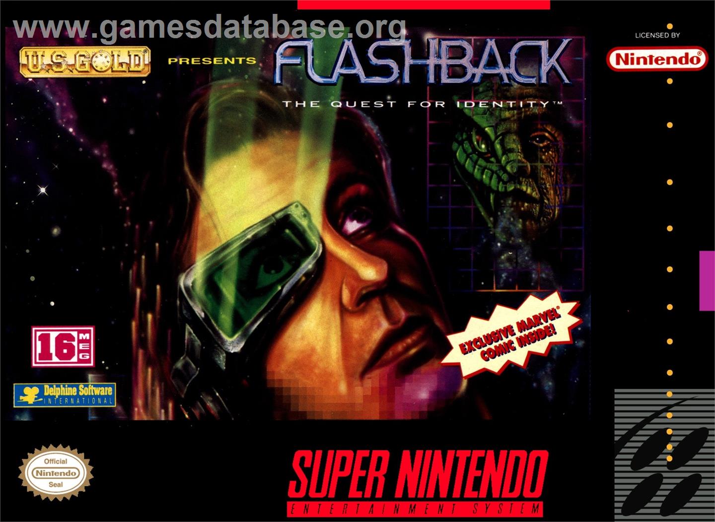 Flashback - The Quest For Identity - Nintendo SNES - Artwork - Box