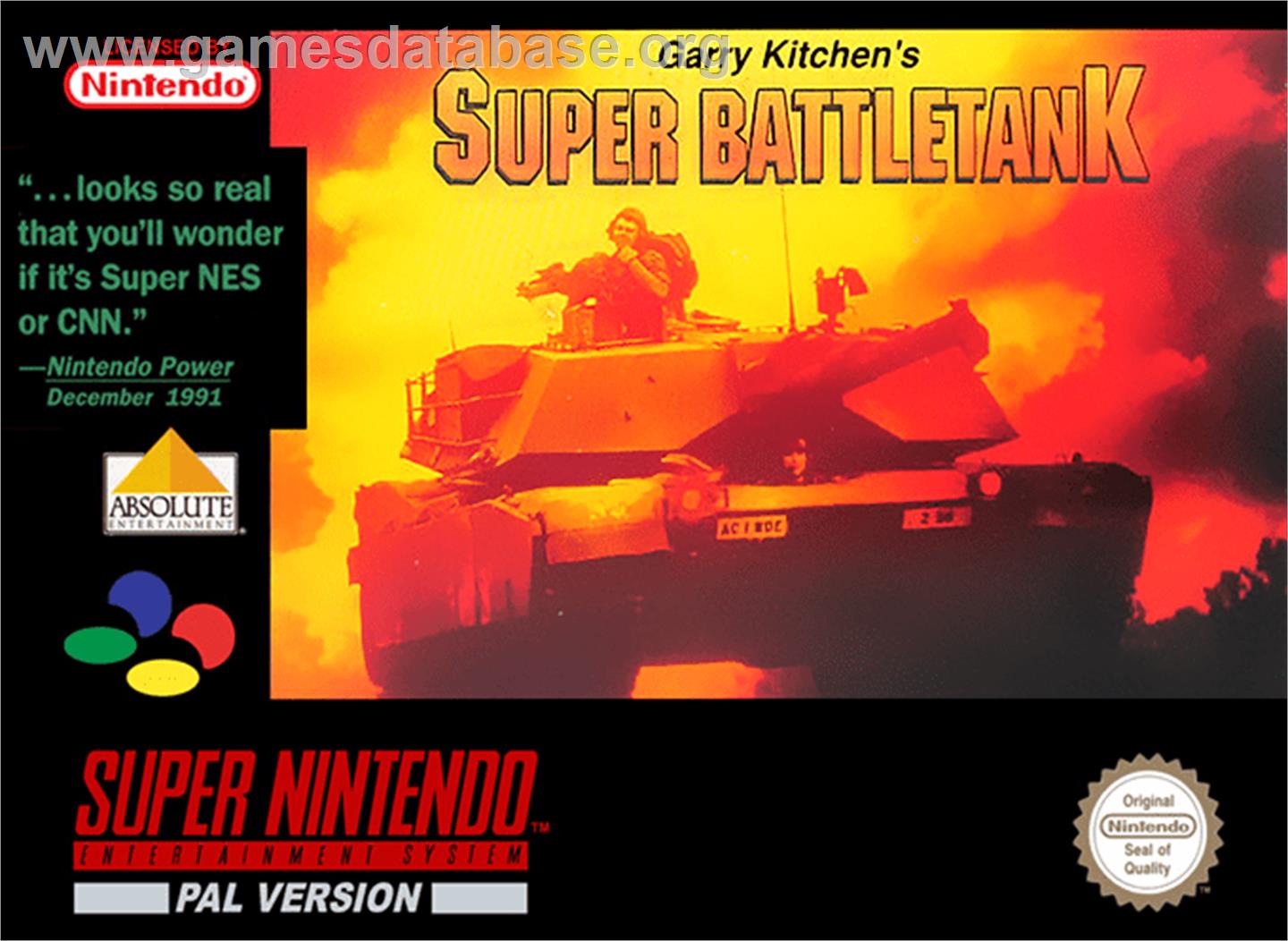 Garry Kitchen's Super Battletank: War in the Gulf - Nintendo SNES - Artwork - Box