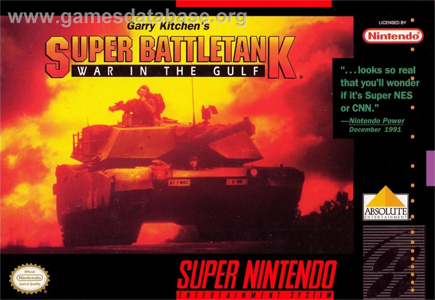 Garry Kitchen's Super Battletank - War In The Gulf - Nintendo SNES - Artwork - Box