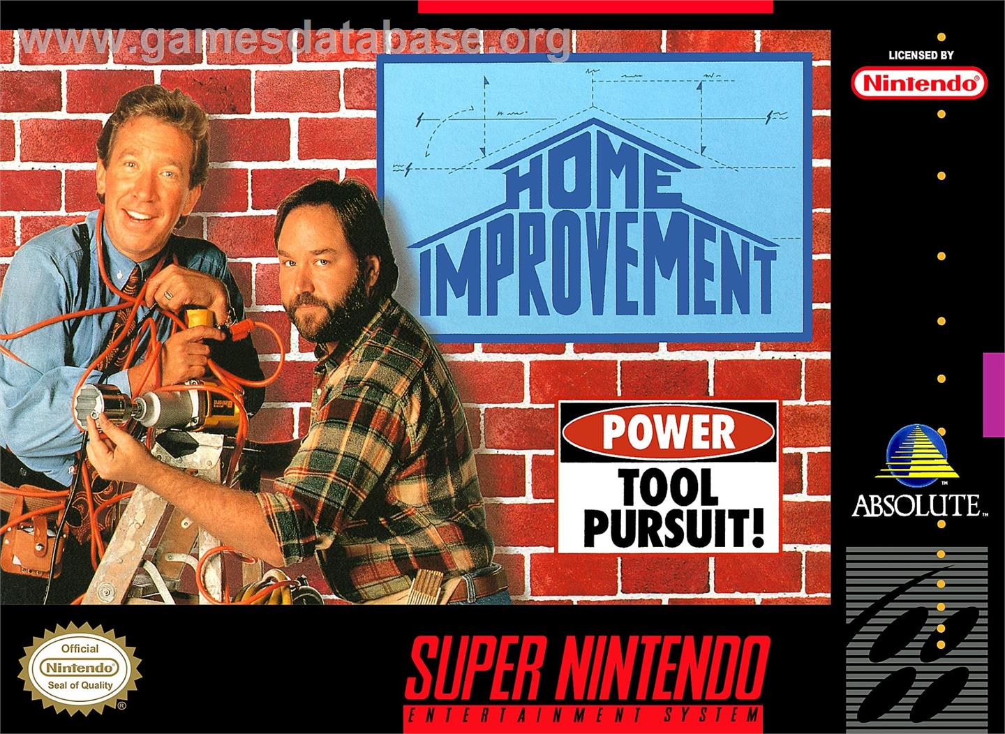 Home Improvement - Power Tool Pursuit - Nintendo SNES - Artwork - Box