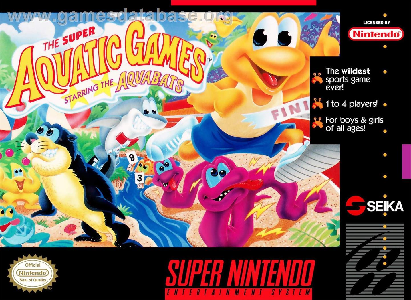 James Pond's Crazy Sports - Nintendo SNES - Artwork - Box