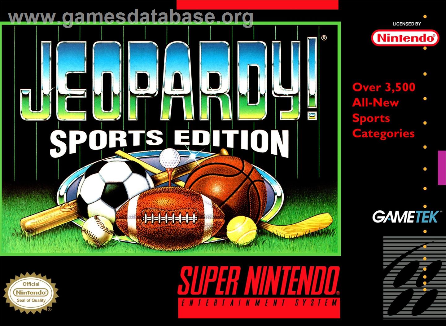 Jeopardy! Sports Edition - Nintendo SNES - Artwork - Box