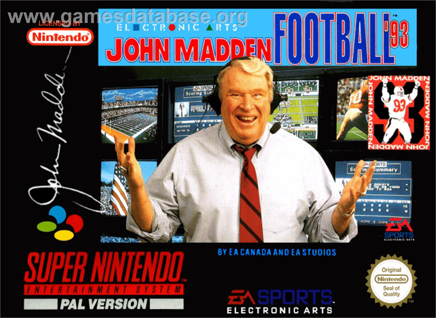 John Madden Football '93 - Nintendo SNES - Artwork - Box