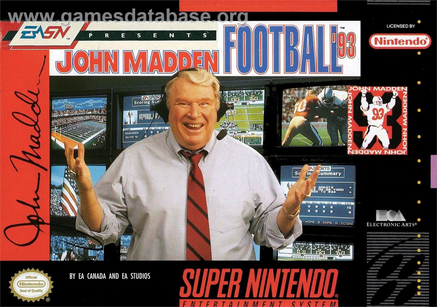 John Madden Football '93 - Nintendo SNES - Artwork - Box