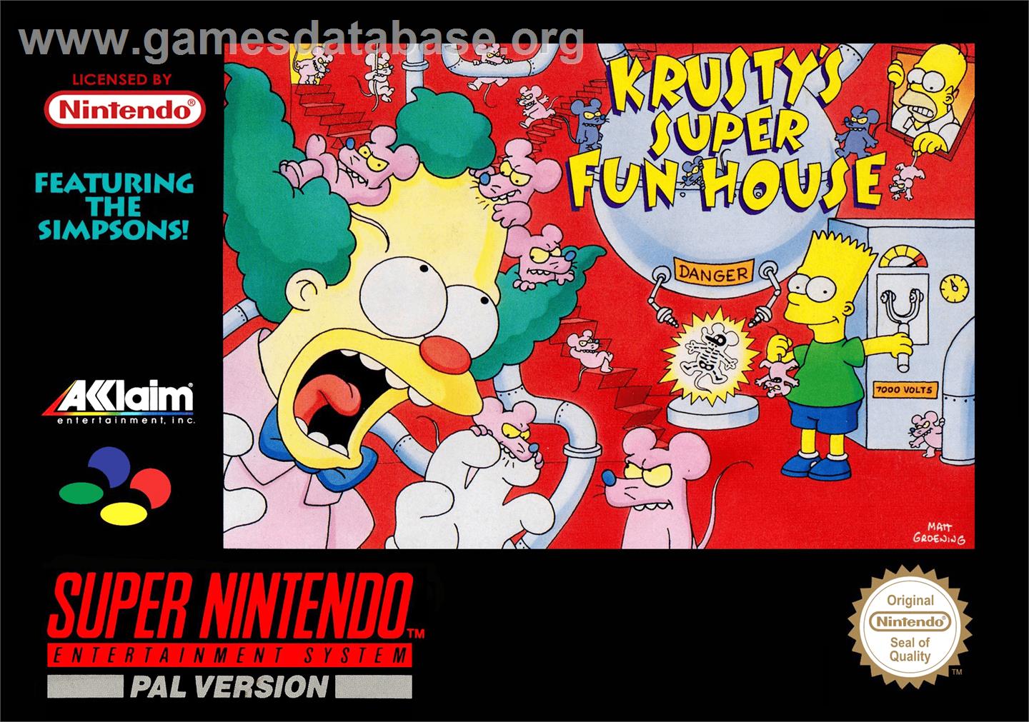 Krusty's Fun House - Nintendo SNES - Artwork - Box