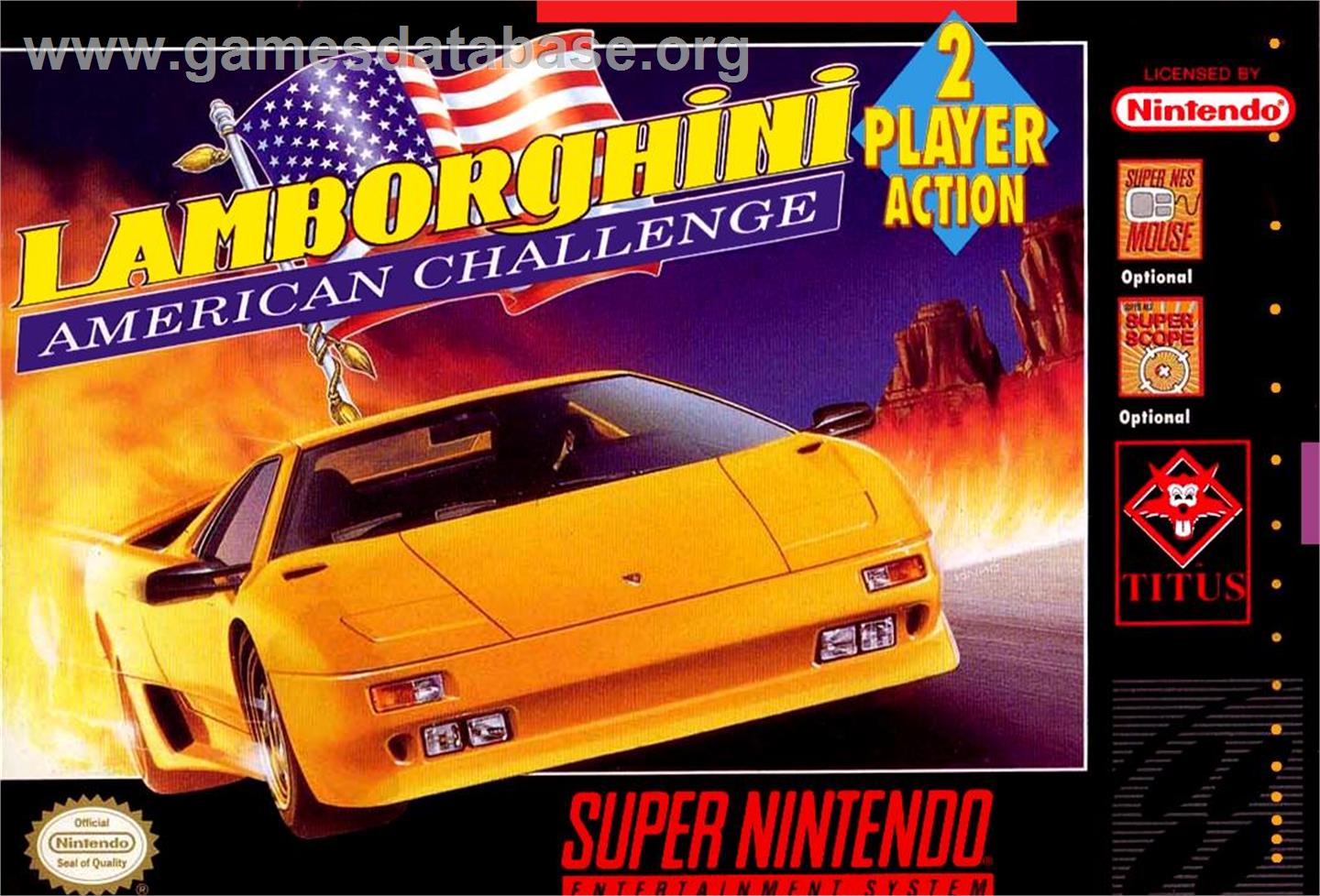 Lamborghini - American Challenge - Nintendo SNES - Artwork - Box