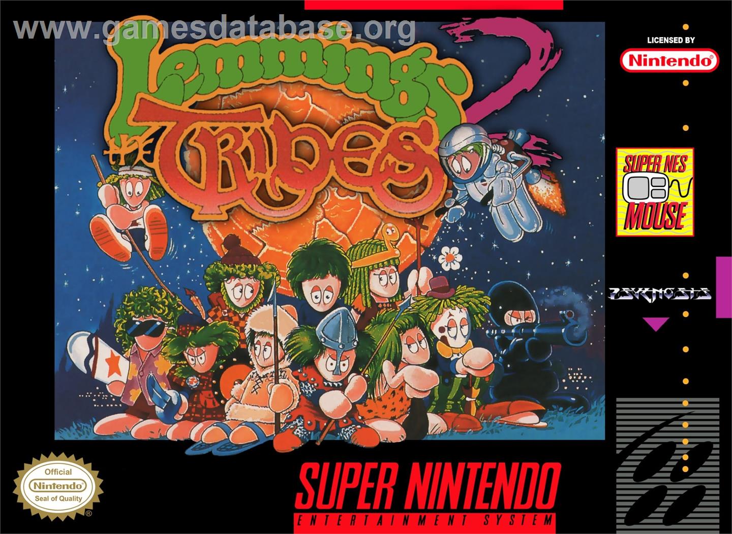 Lemmings 2 - The Tribes - Nintendo SNES - Artwork - Box