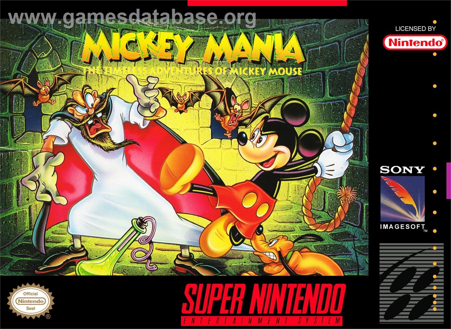 Mickey Mania - The Timeless Adventures Of Mickey Mouse - Nintendo SNES - Artwork - Box