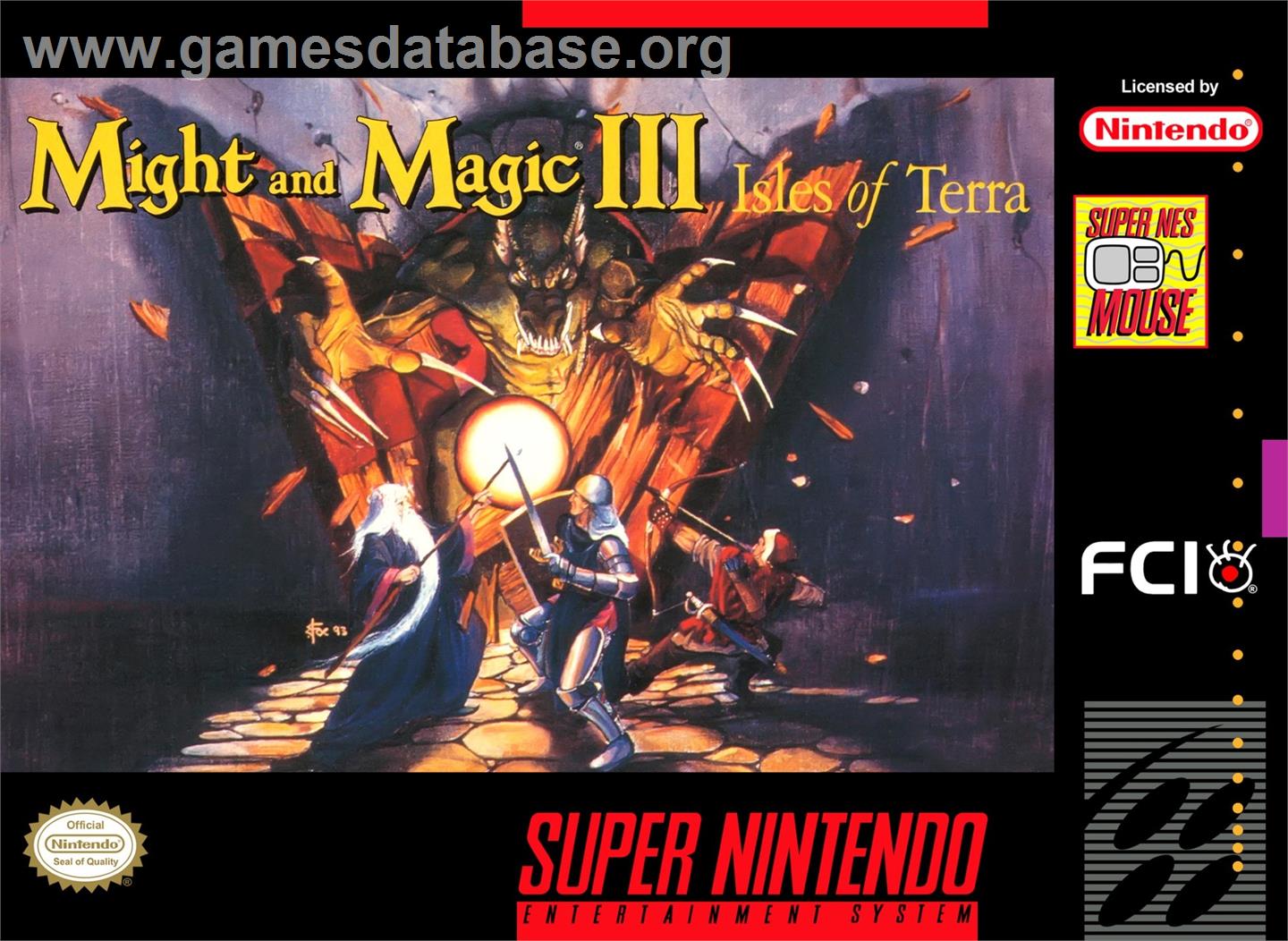 Might And Magic 3 - Isles Of Terra - Nintendo SNES - Artwork - Box
