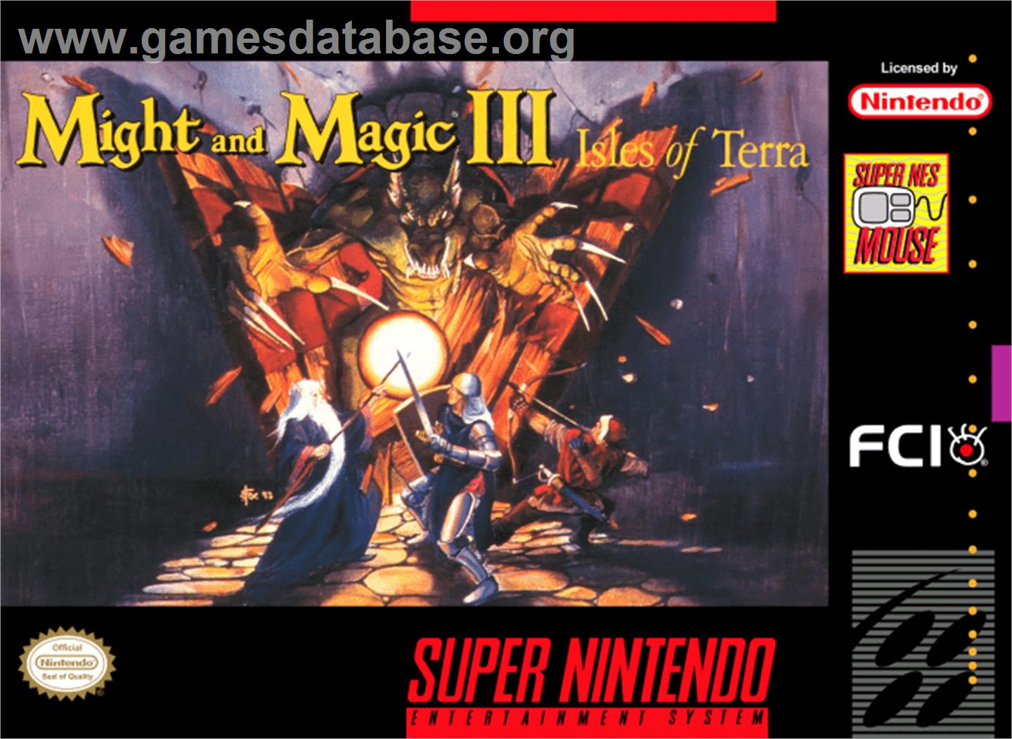 Might and Magic III: Isles of Terra - Nintendo SNES - Artwork - Box