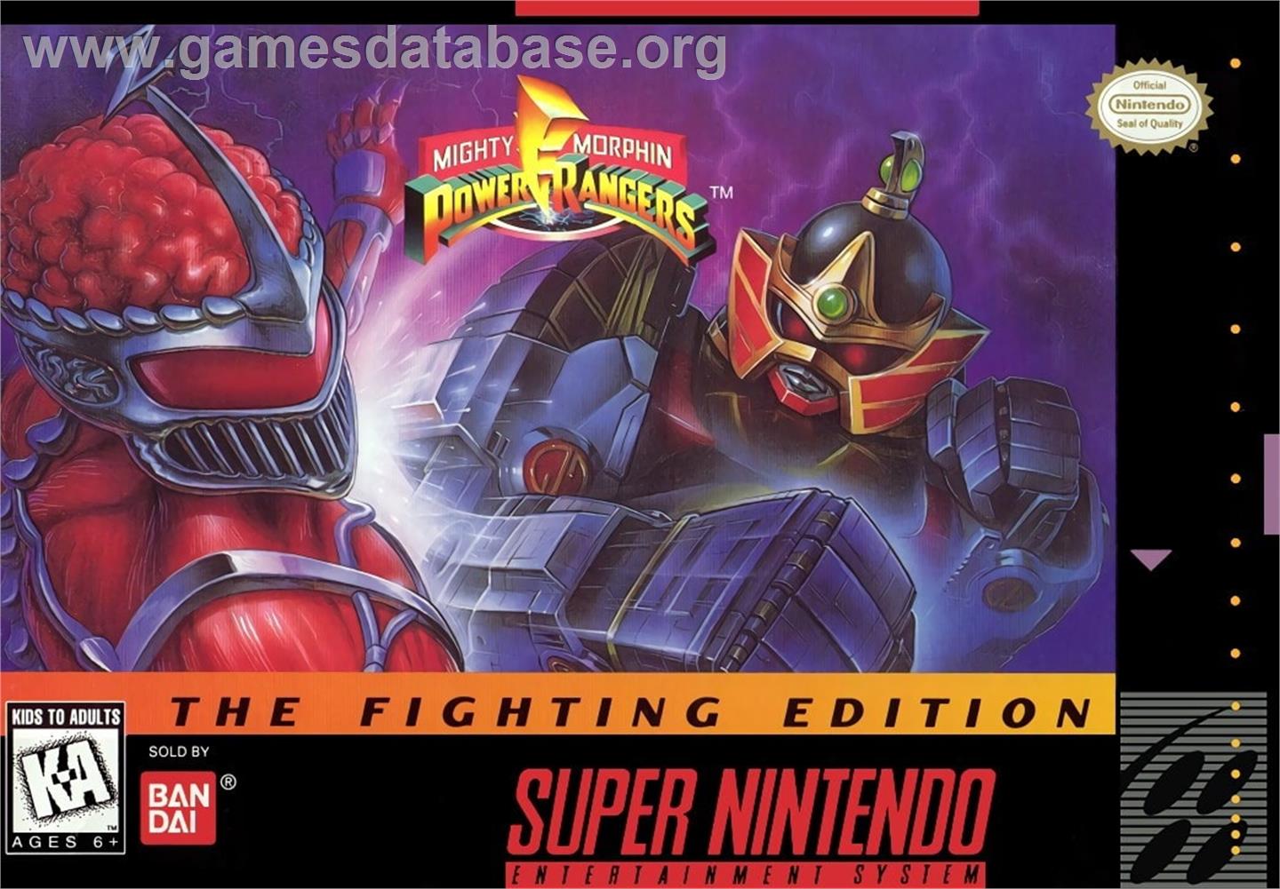 Mighty Morphin Power Rangers - The Fighting Edition - Nintendo SNES - Artwork - Box