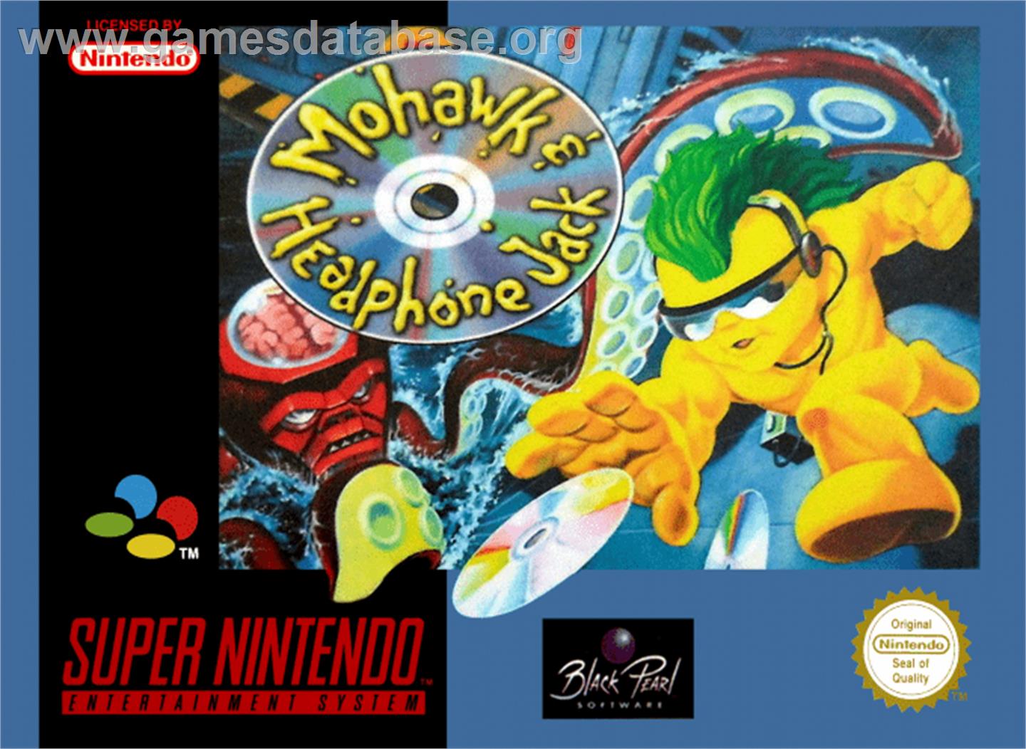 Mo Hawk & Headphone Jack - Nintendo SNES - Artwork - Box