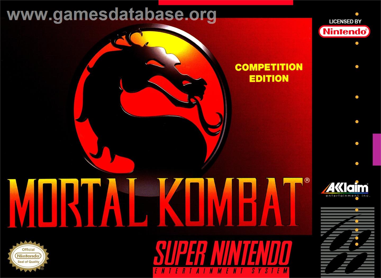 Mortal Kombat - Nintendo SNES - Artwork - Box