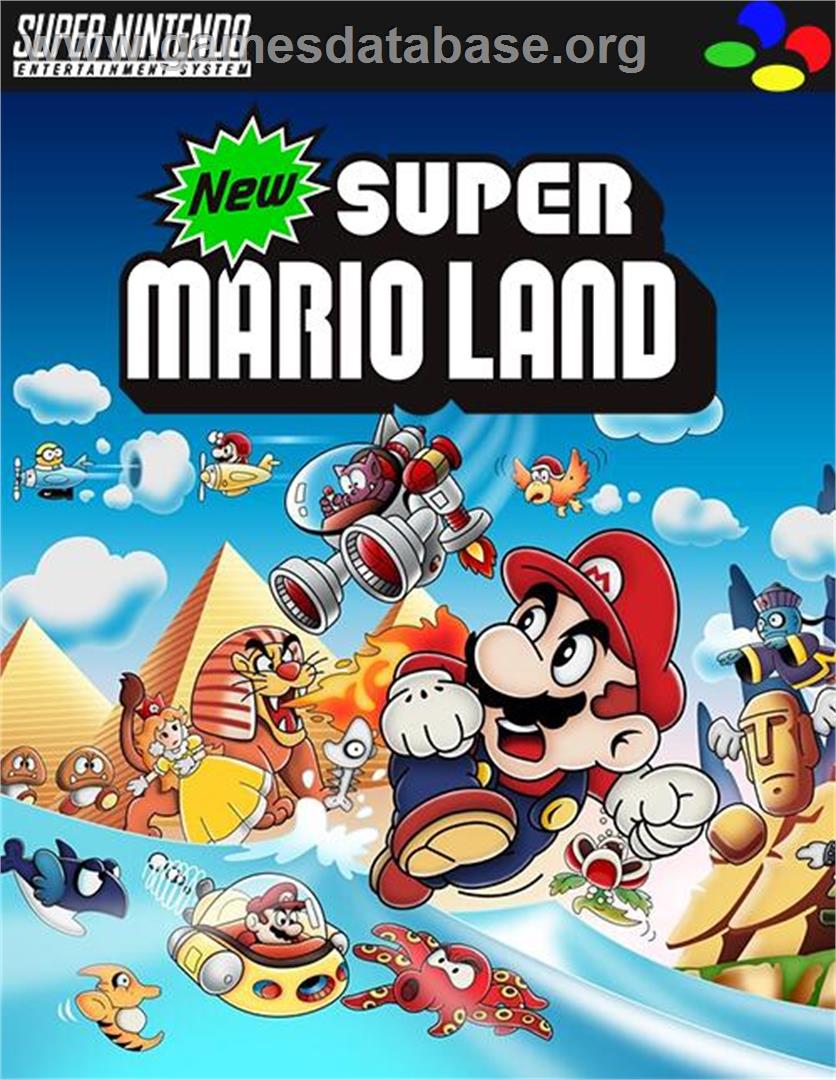 New Super Mario Land - Nintendo SNES - Artwork - Box